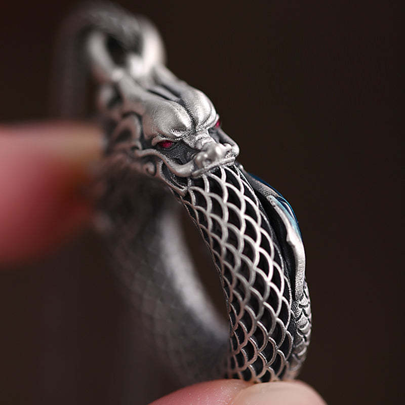 999 Sterling Silver Year Of The Dragon Auspicious Peace Buckle Carved Success Necklace Pendant (Extra 30% Off | USE CODE: FS30)
