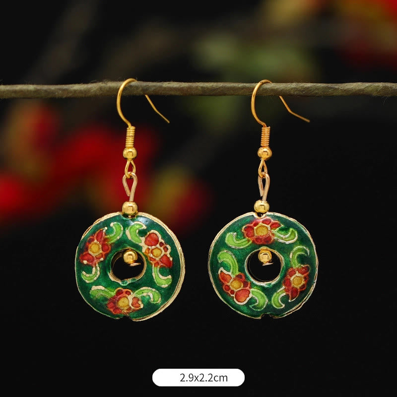 Lotus Butterfly Flower Alloy Copper Enlightenment Drop Earrings