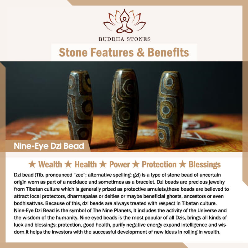 Tibetan Nine-Eye Dzi Bead Wealth Bracelet