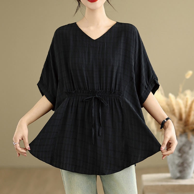 Casual Solid Color Half Sleeve Half Button Women's T-Shirt