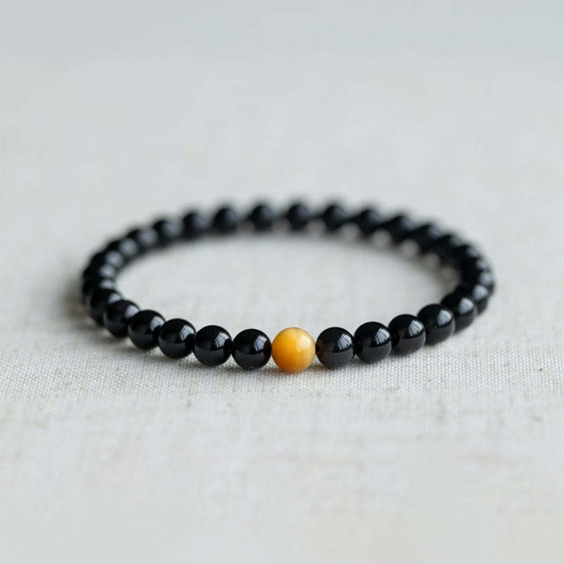 Natural Rainbow Obsidian Tiger Eye Positive Love Bracelet