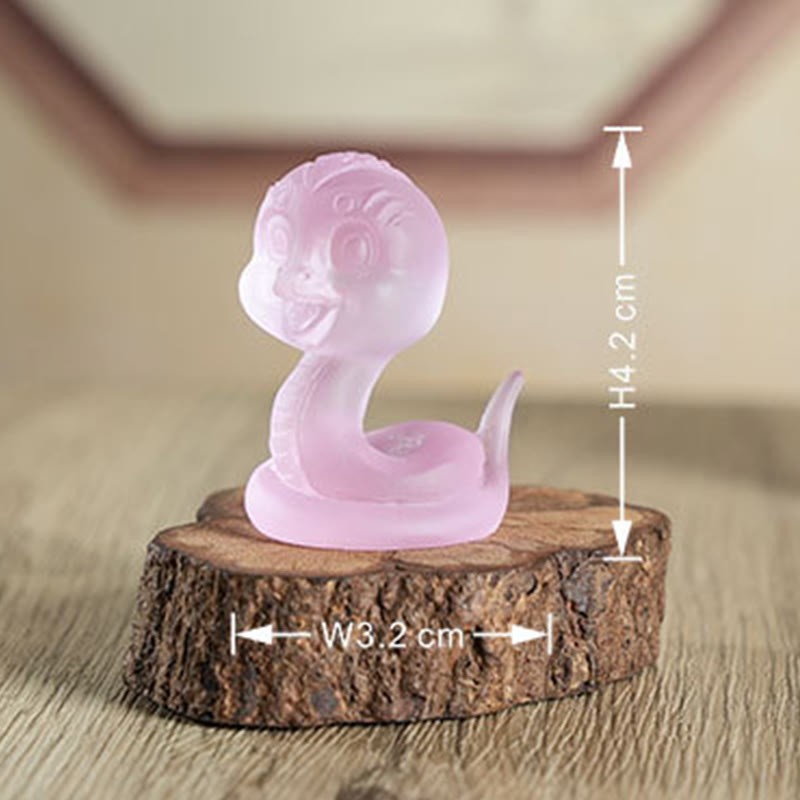 Small Cute Year Of The Snake Liuli Art Piece Home Decoration