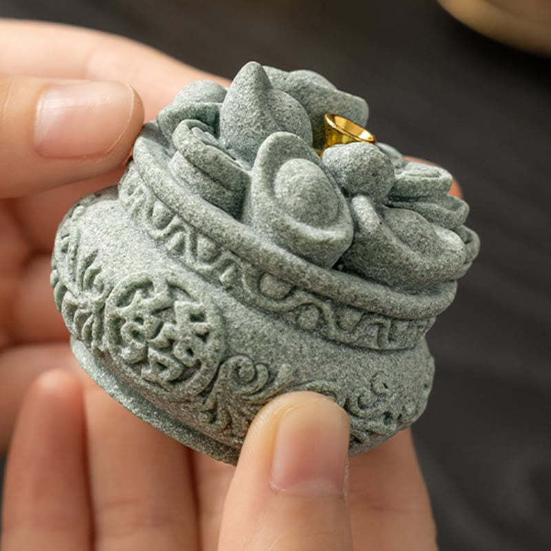 Chinese Character Fu Ingots Healing Incense Burner Desk Decoration