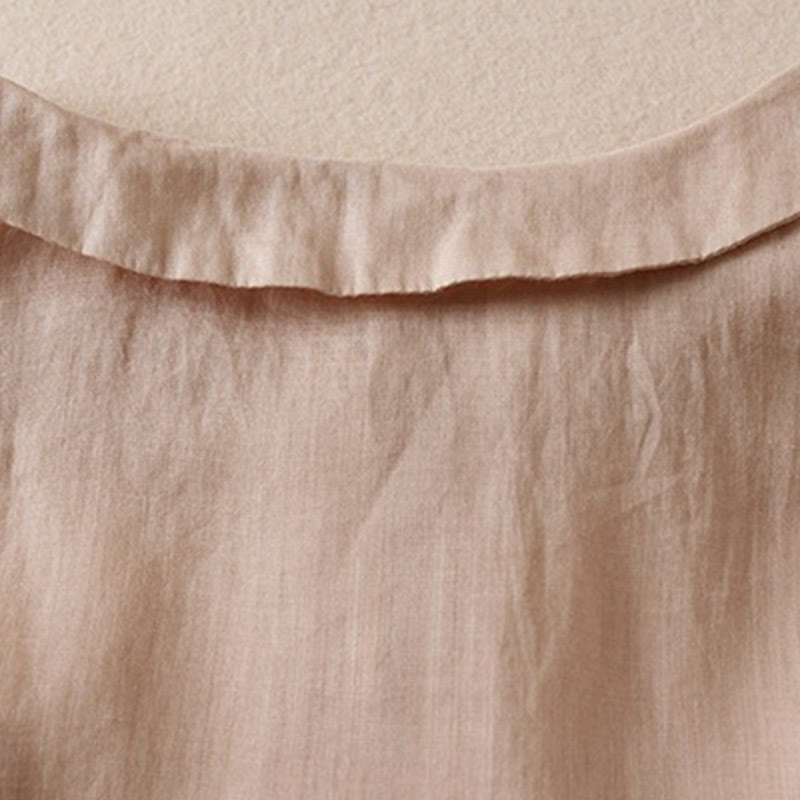 Casual Women's Standing Three Quarter Sleeve Design Plain Cotton Blended Shirt