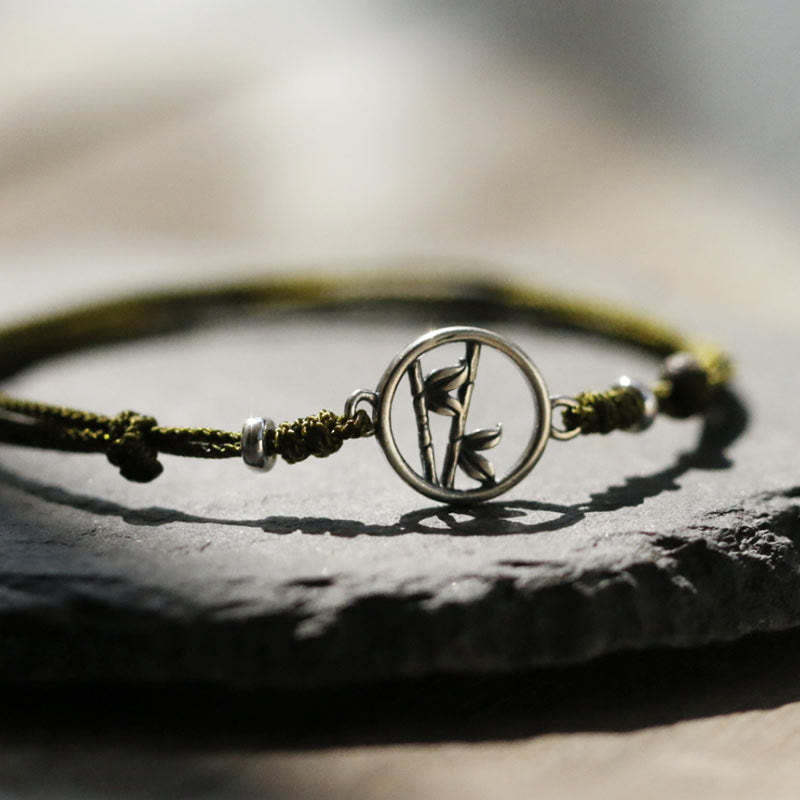 925 Sterling Silver Bamboo Luck String Bracelet
