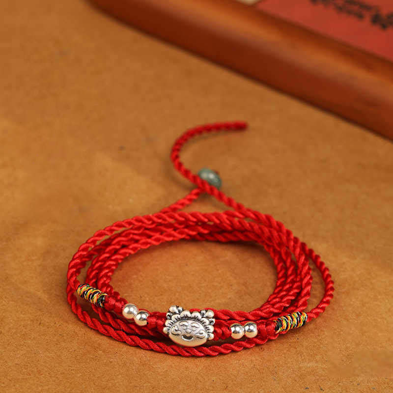 999 Sterling Silver Blessing Red String Belly Chain