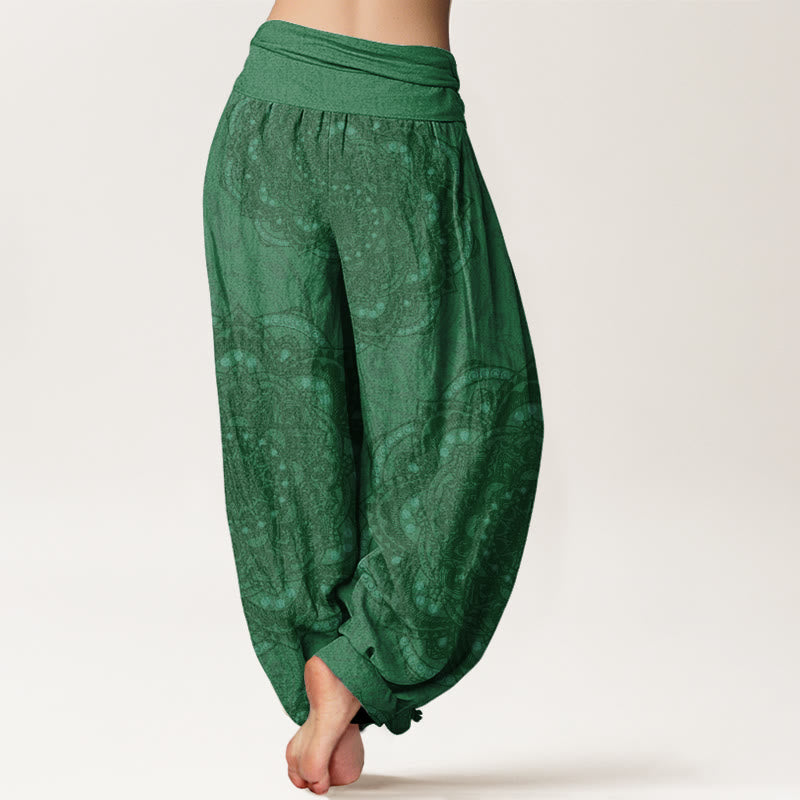 Mandalas Paisley Pattern Women's Elastic Waist Harem Pants