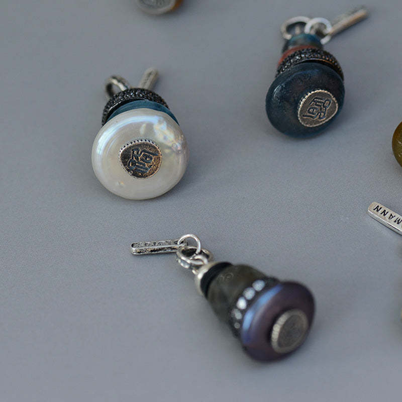 Zen Cairn Labradorite Various Crystals Calm Pendant Necklace