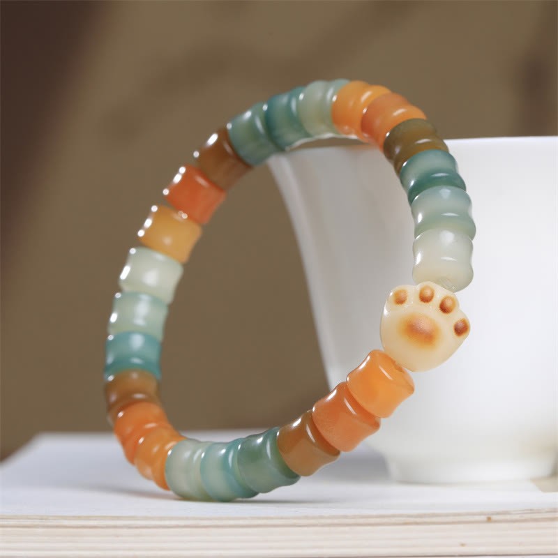 Colorful Bodhi Seed Cat Paw Wisdom Bracelet
