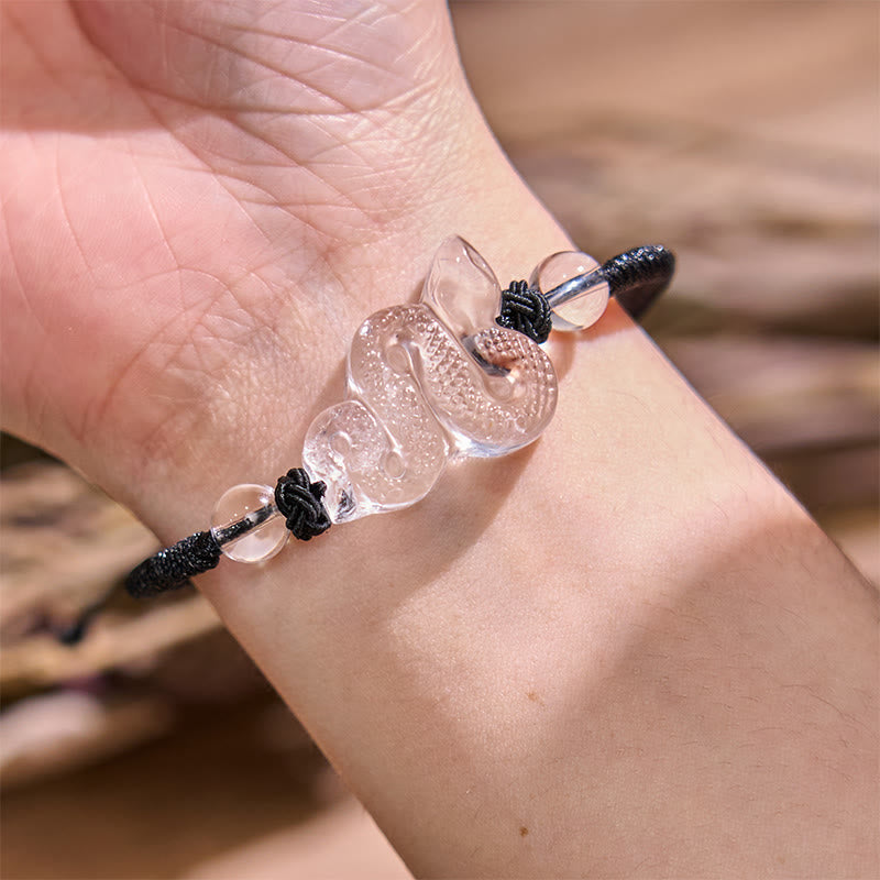 White Crystal String Year Of The Snake Healing Bracelet