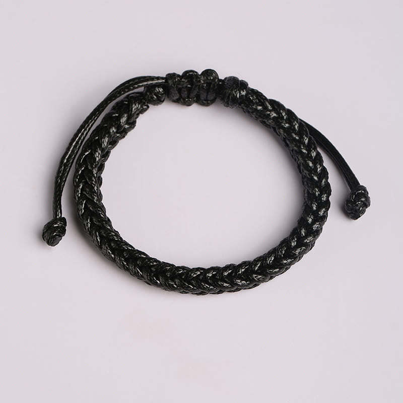 Handmade Eight Thread Peace Knot Wax Cord Rope Braided Bracelet