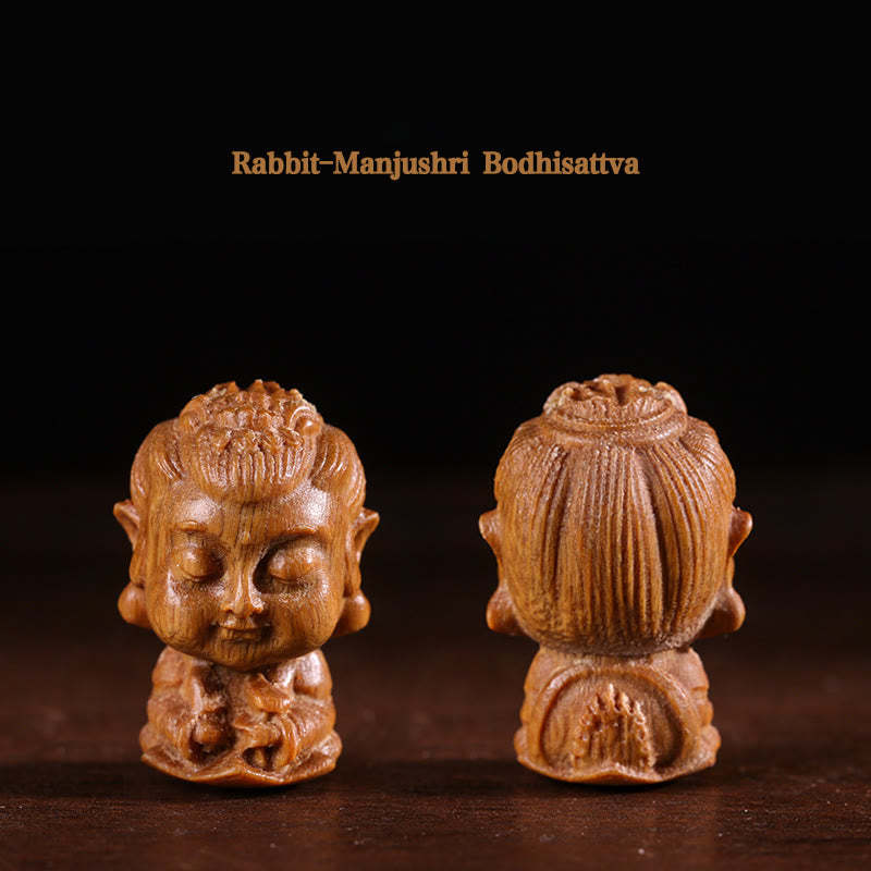 Chinese Zodiac Natal mystic zen Green Sandalwood Lotus Engraved Positive Home Decoration