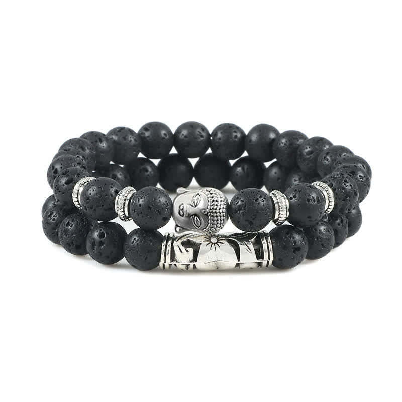 2Pcs Natural Crystal Agate mystic zen Protection Bracelet