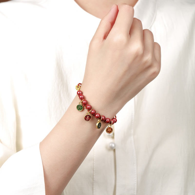Cinnabar Peace And Joy Red String Adjustable Blessing Braided Bracelet