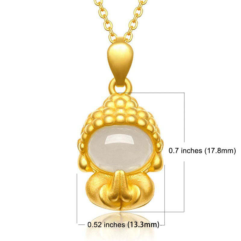 White Jade mystic zen Success Pendant Necklace