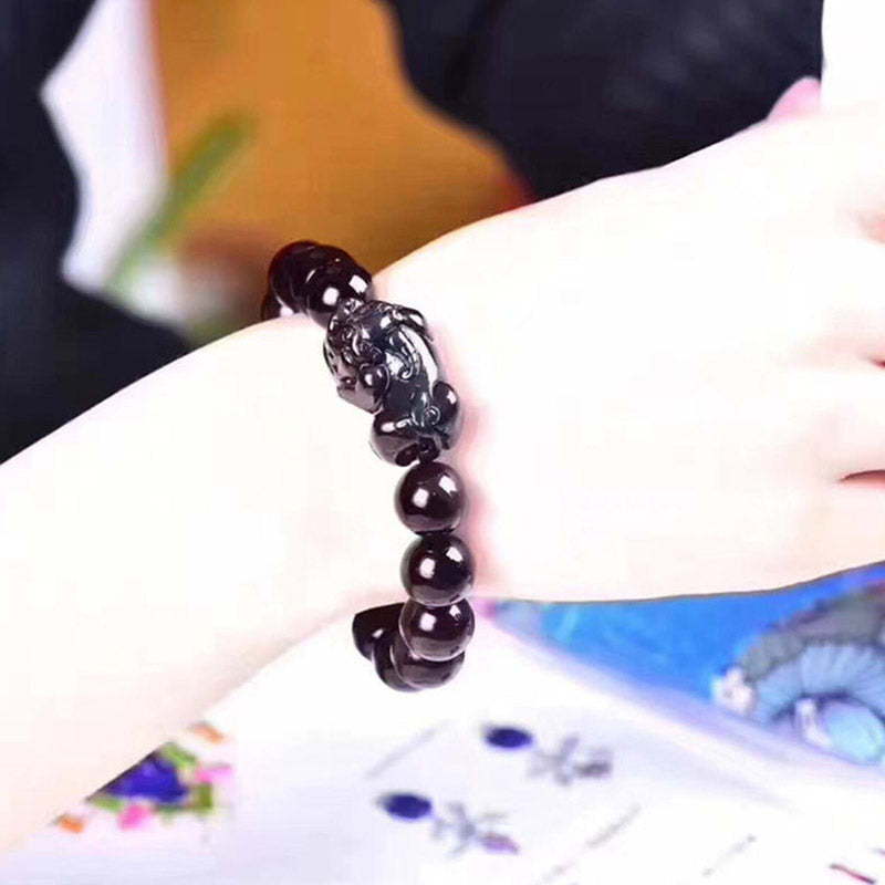 FengShui PiXiu Rainbow Obsidian Luck Bracelet