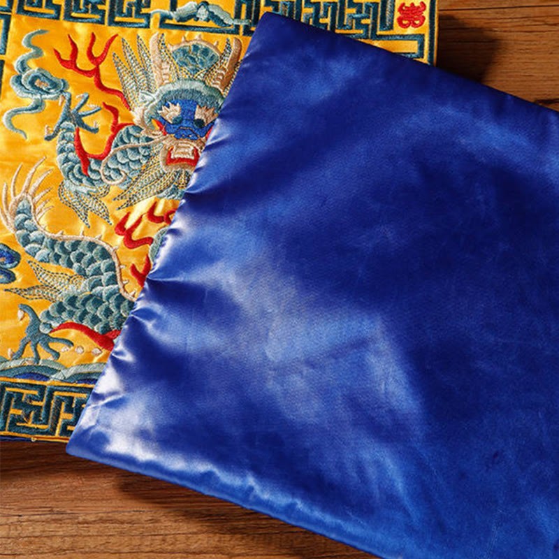 Crane Phoenix Dragon Kirin Embroidered Cup Mat Pad Tea Cup Coaster Square Kung Fu Tea Mat