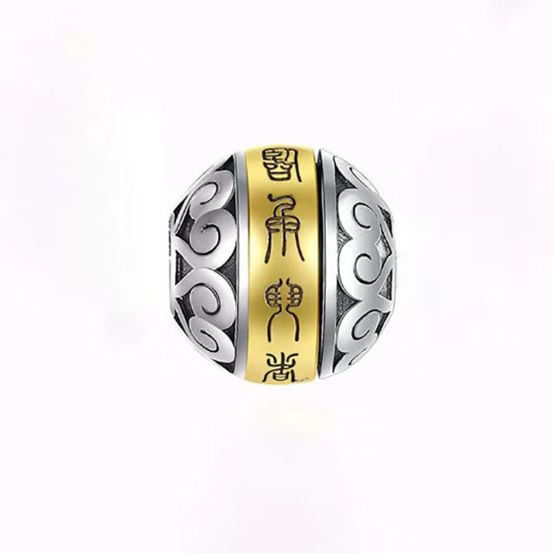 Taoist Nine-Character Mantra Engraved Amulet Balance Necklace Rotatable Pendant