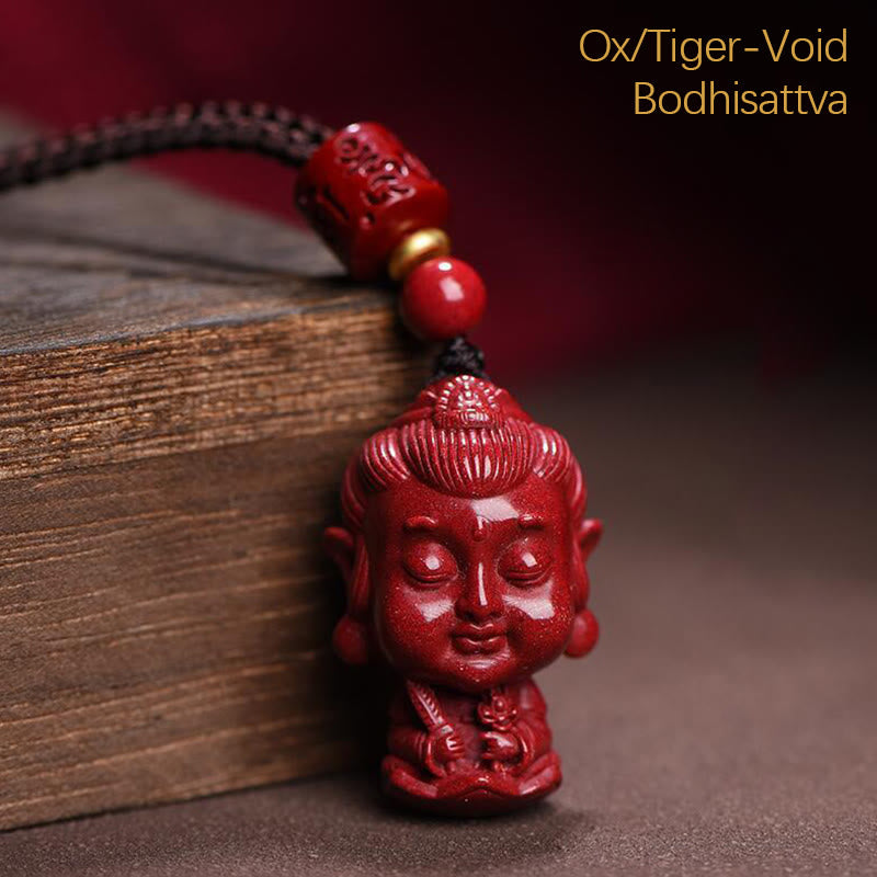 Chinese Zodiac Natal mystic zen Natural Cinnabar Amulet Keep Away Evil Spirits Necklace Pendant