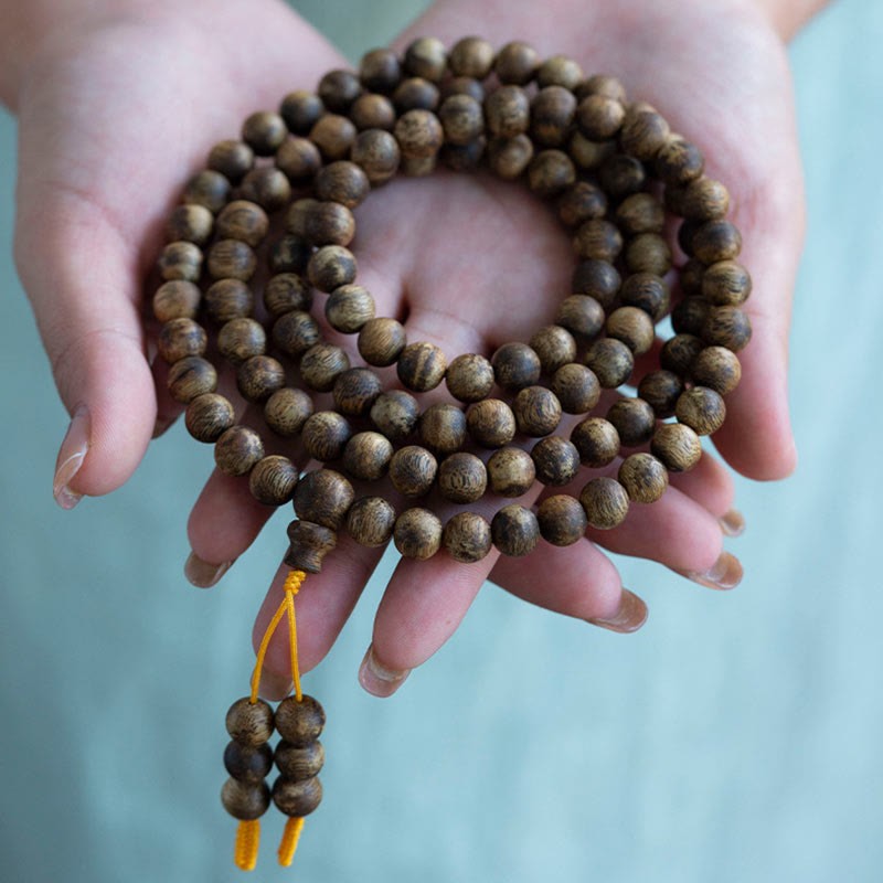 108 Mala Beads Hainan White Qinan Agarwood Calm Strength Bracelet