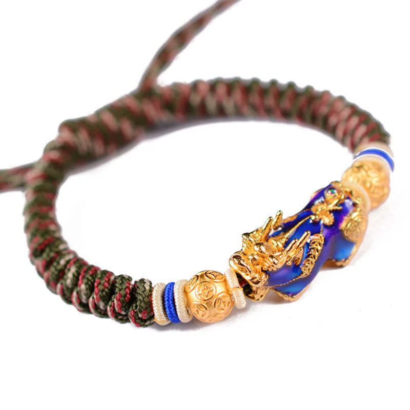 Feng Shui PiXiu Color Change Copper Coin Beads Wealth String Bracelet
