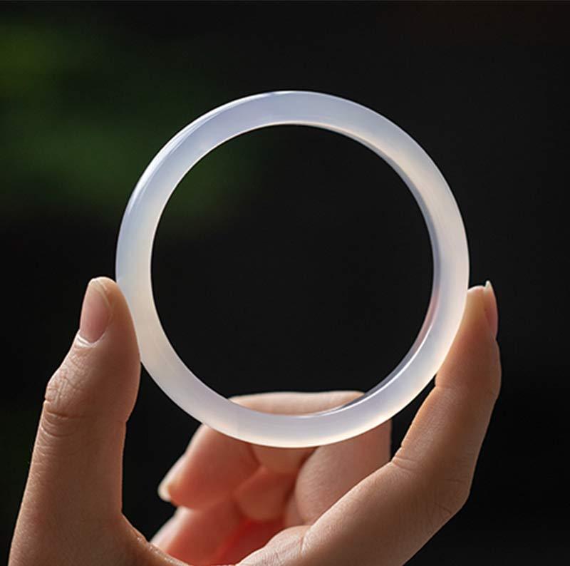 Natural Chalcedony Harmony Positive Bracelet Bangle