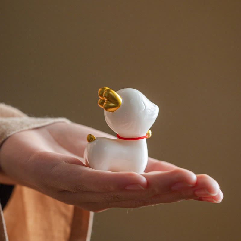 Mini Deer Tea Pet Ceramic Home Desk Figurine Decoration