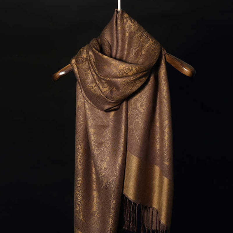 Tibetan Cashew Jacquard Tassels Shawl Spring Fall Winter Warm Cozy Scarf Wrap