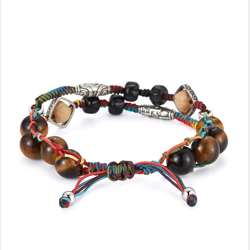925 Sterling Silver Tiger's Eye Bodhi Seed Handmade Courage Bracelet