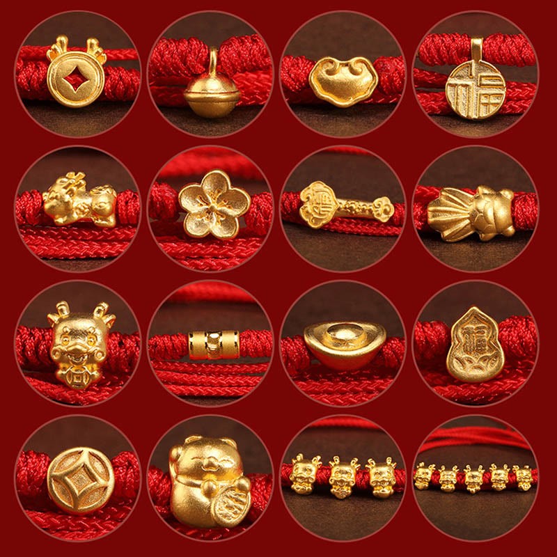 mystic zen Stone 999 Solid Gold Red String Belly Chain