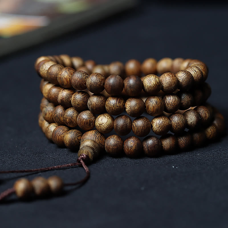 108 Mala Beads Huizhou Green Qinan Agarwood Peace Strength Bracelet