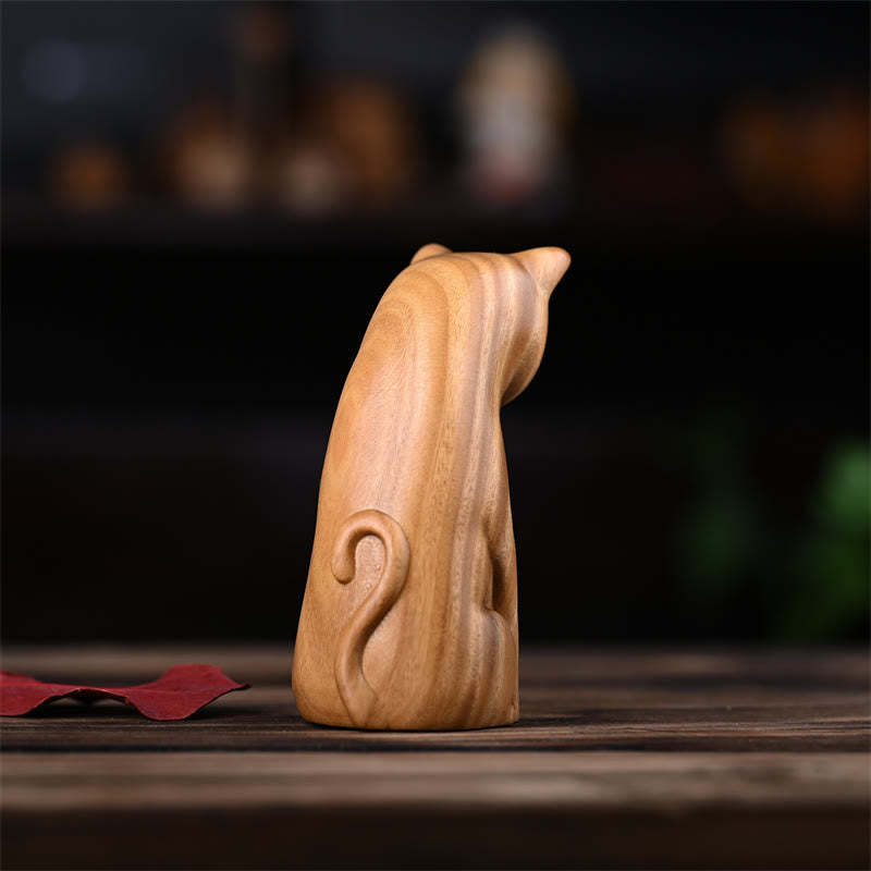 Small Cat Mouse Green Sandalwood African Red Rosewood Peace Home Decoration