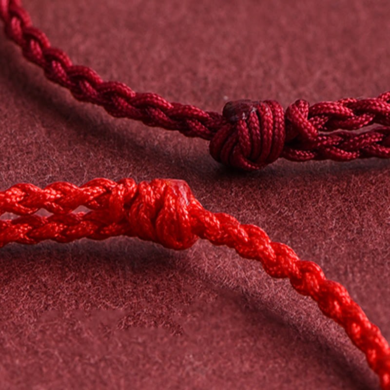999 Gold Small Peace Buckle Design Handmade Luck?Braided Rope Bracelet Anklet