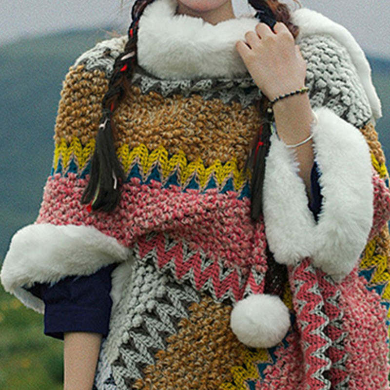 Tibetan Multicolored Striped Shawl Winter Cozy Travel Scarf Wrap