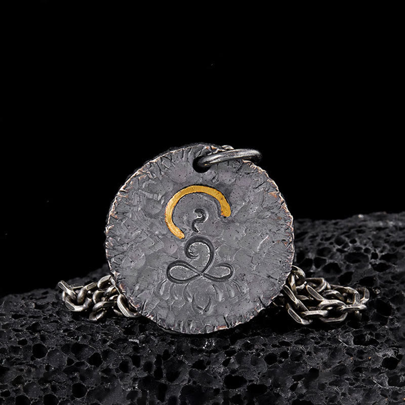 999 Sterling Silver 999 Gold 925 Sterling Silver mystic zen Statue Lotus Necklace Pendant