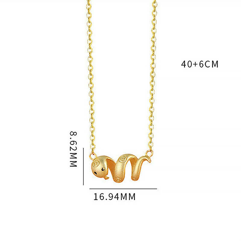 925 Sterling Silver Year Of The Snake Golden Snake Luck Prosperous Bracelet Necklace Pendant