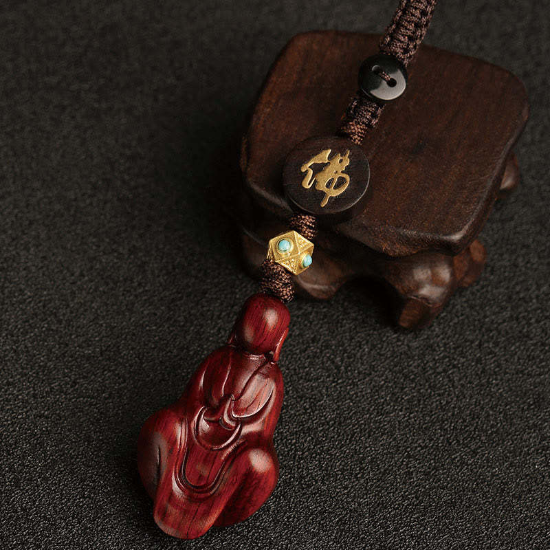 Small Leaf Red Sandalwood Formless mystic zen Protection Key Chain