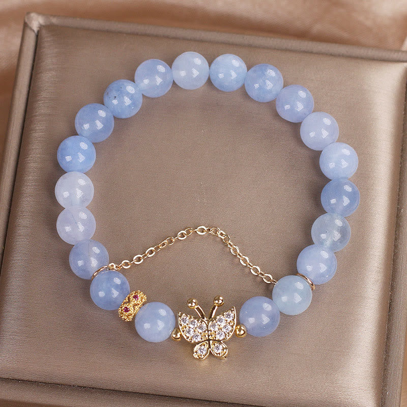 Aquamarine Butterfly Serenity Bracelet