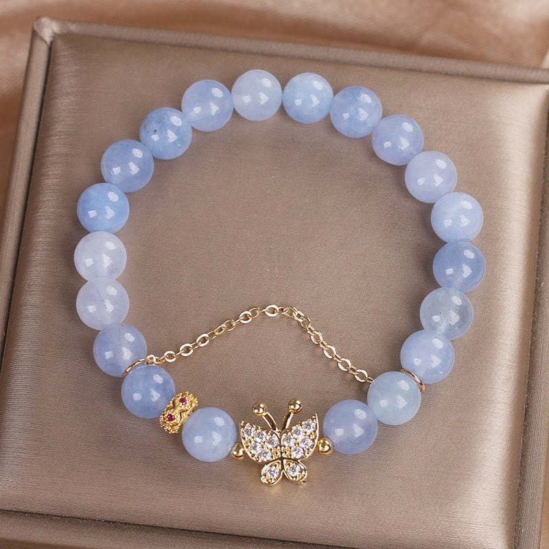 Aquamarine Butterfly Serenity Bracelet
