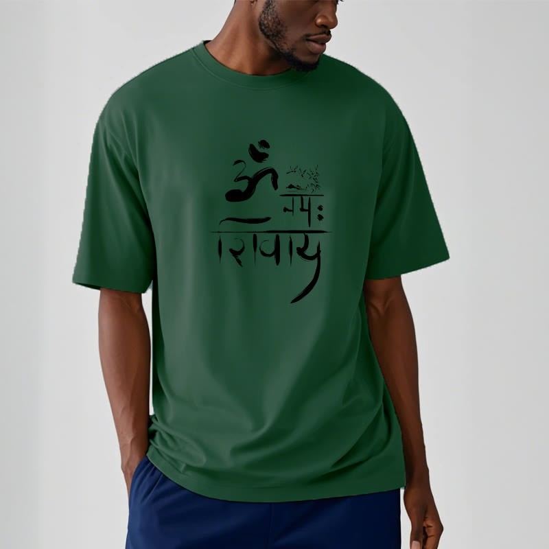OM NAMAH SHIVAYA Crane Bamboo Cotton Tee T-shirt