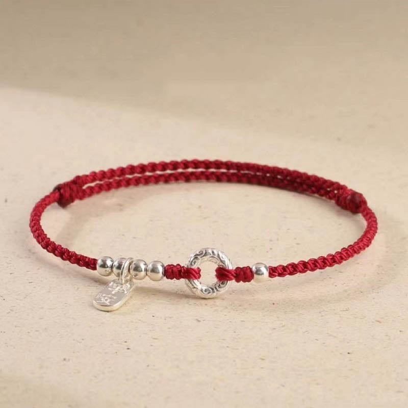 925 Sterling Silver Auspicious Clouds Peace Buckle Safe And Sound Bracelet Anklet (Extra 30% Off | USE CODE: FS30)