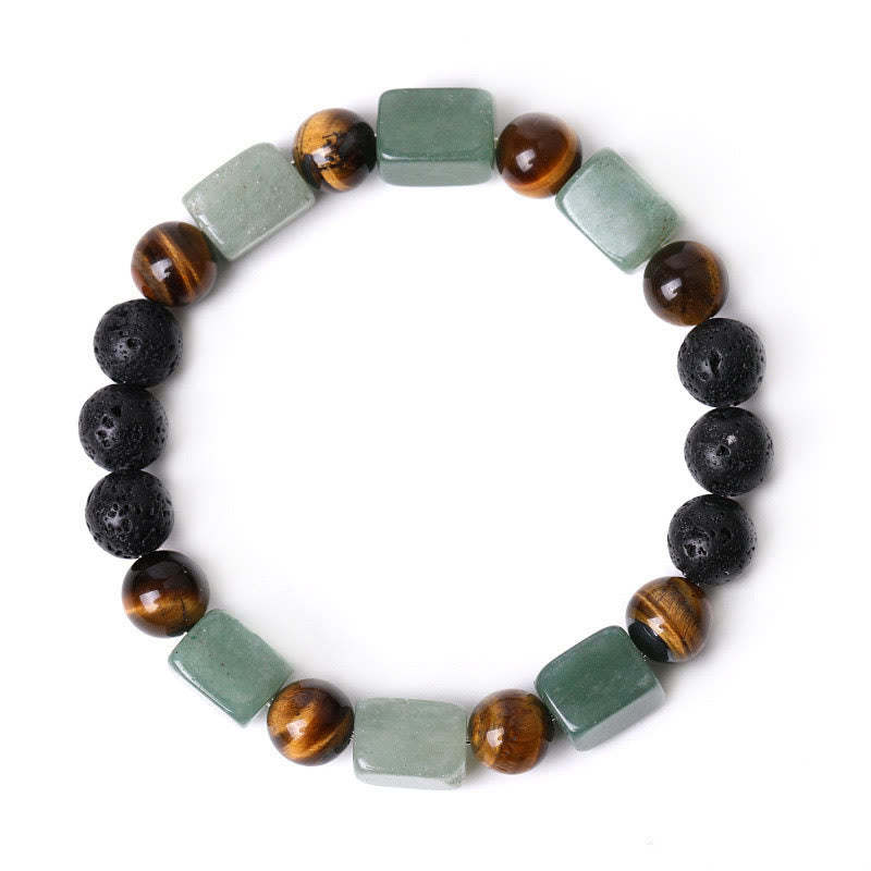 Various Crystals Cube Amethyst Lava Rock Support Bracelet