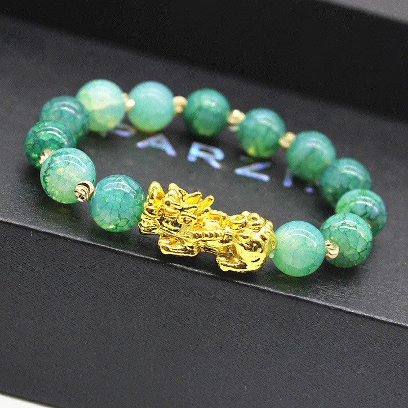 Handmade Cyan Jade Pi Xiu Success Bracelet