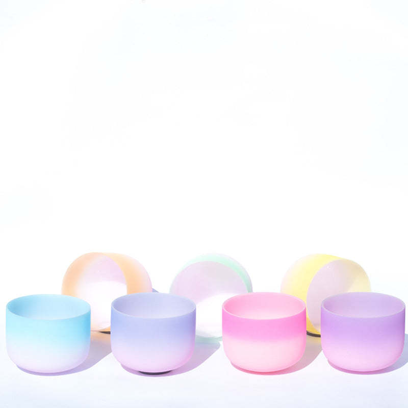 Tibetan Crystal Sound Bowl Candy Color Handcrafted for Yoga and Mindfulness Meditation Singing Bowl