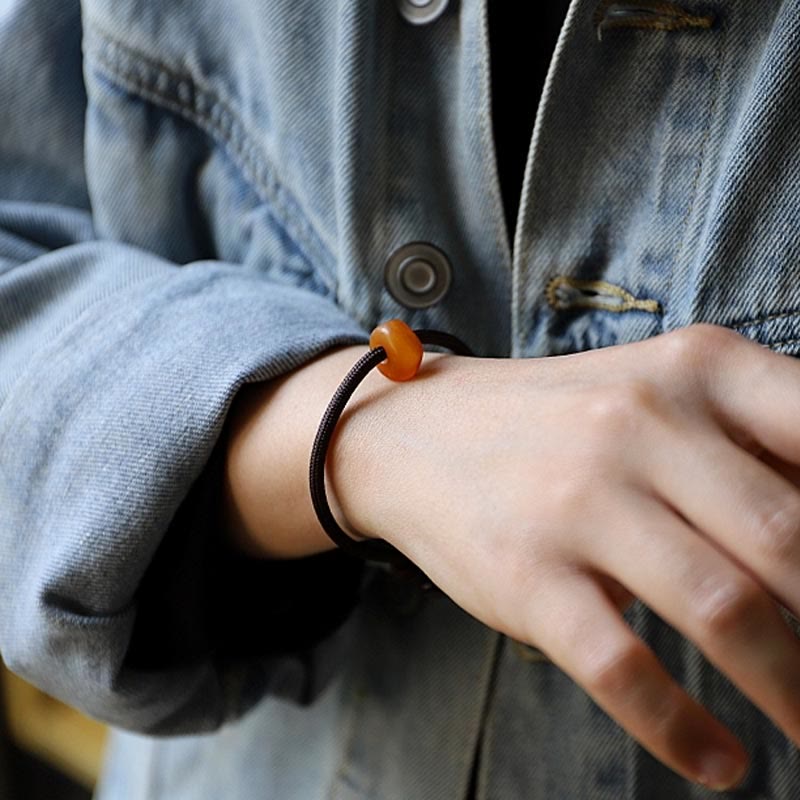 925 Sterling Silver Chinese Zodiac Natal mystic zen Natural Amber Clear Anxiety Bracelet
