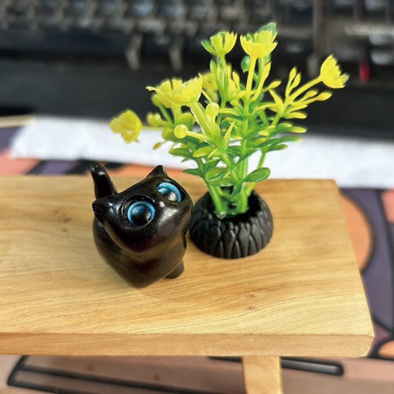 Green Sandalwood Ebony Wood Sandalwood Small Leaf Red Sandalwood Mini Lucky Cat Peace Decoration