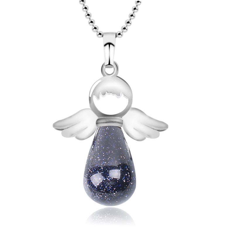 Little Angel Wings Natural Crystal Luck Necklace Pendant