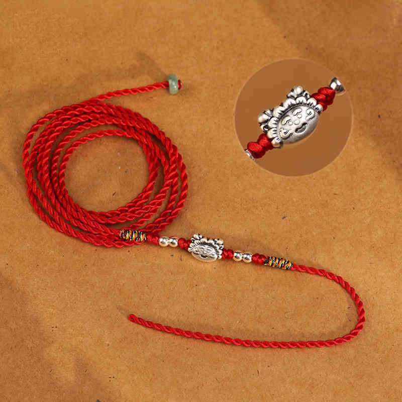 999 Sterling Silver Blessing Red String Belly Chain