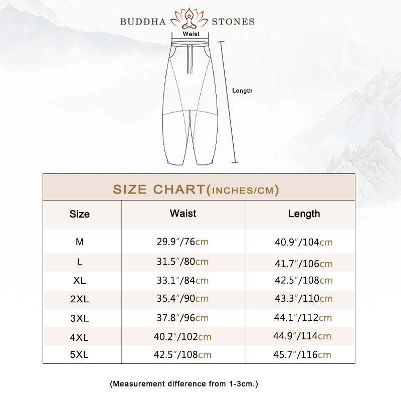 Casual Men's Solid Color Linen Drawstring Pants With Pockets