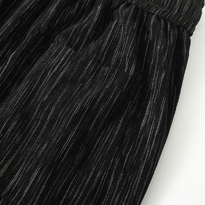 PLUS SIZE Summer Solid Color Design Drawstring Men's Straight Leg Pants With Pockets